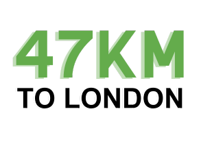 47 kilometers to downtown london image